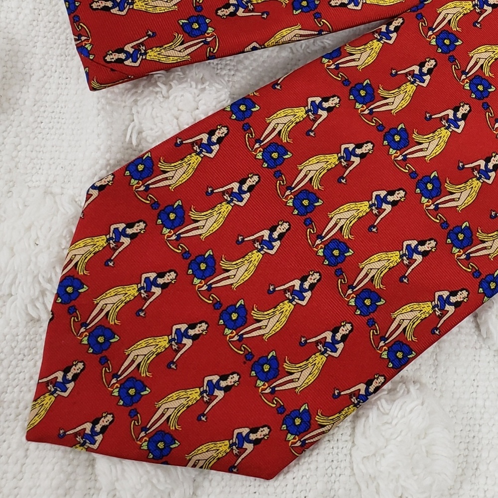 Josh Bach Red Hula Girl Necktie